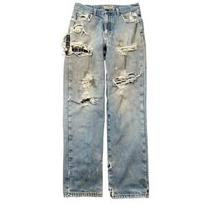 Vintage L.L. Bean Distressed Flannel Lined Jeans Denim 31x30 Y2K Regular Fit